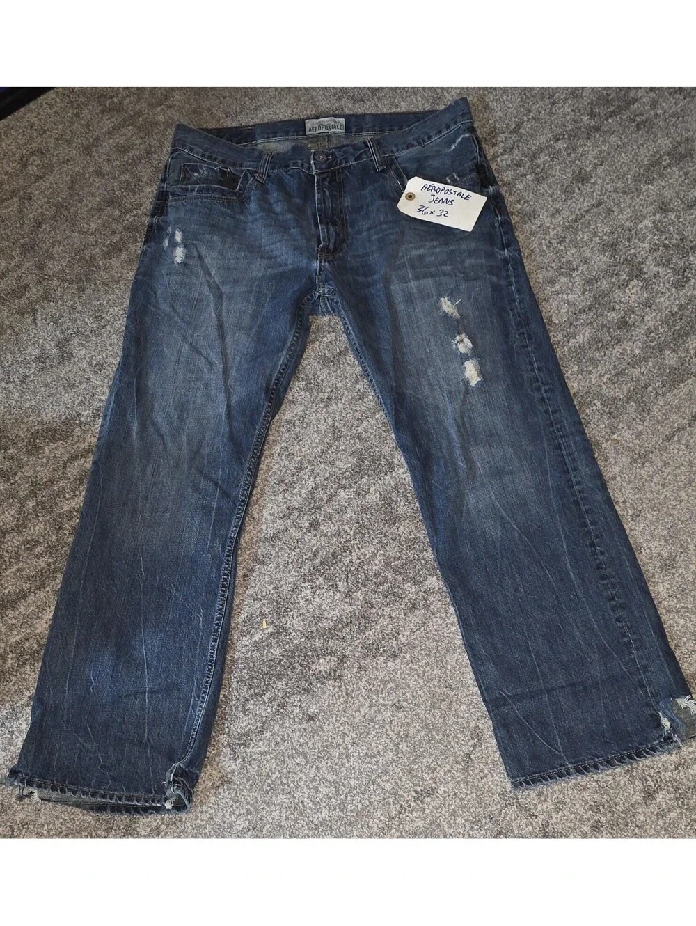 Aeropostale Men's 36x32 Essex Straight Leg Denim Blue Jeans (*READ)